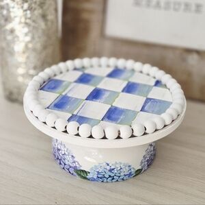 New! Gorgeous MC-Like, hand-panted riser or plant stand, Coastal Water Color!